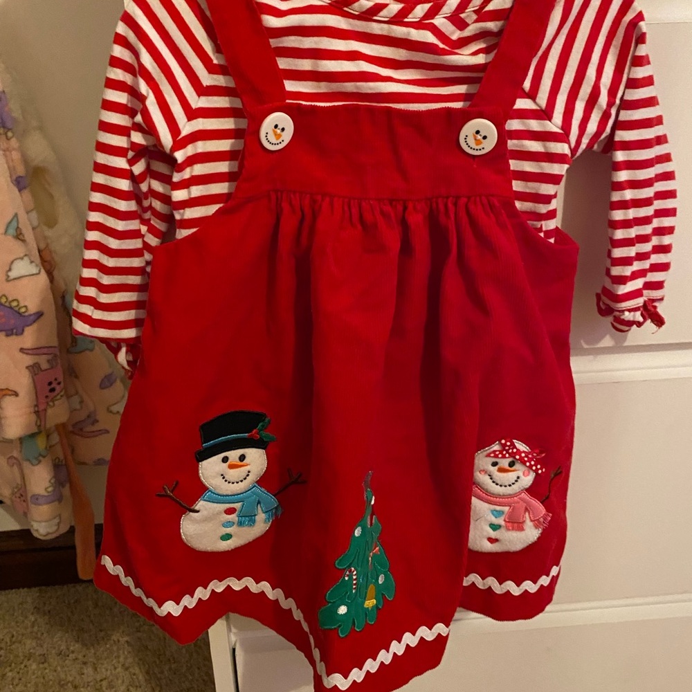Corduroy Snowman Dress